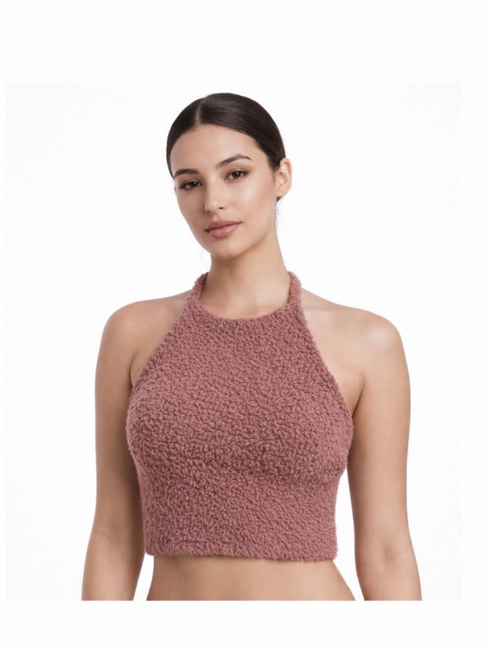 NWT SKIMS Cozy Rose Brown Halter Top L/XL